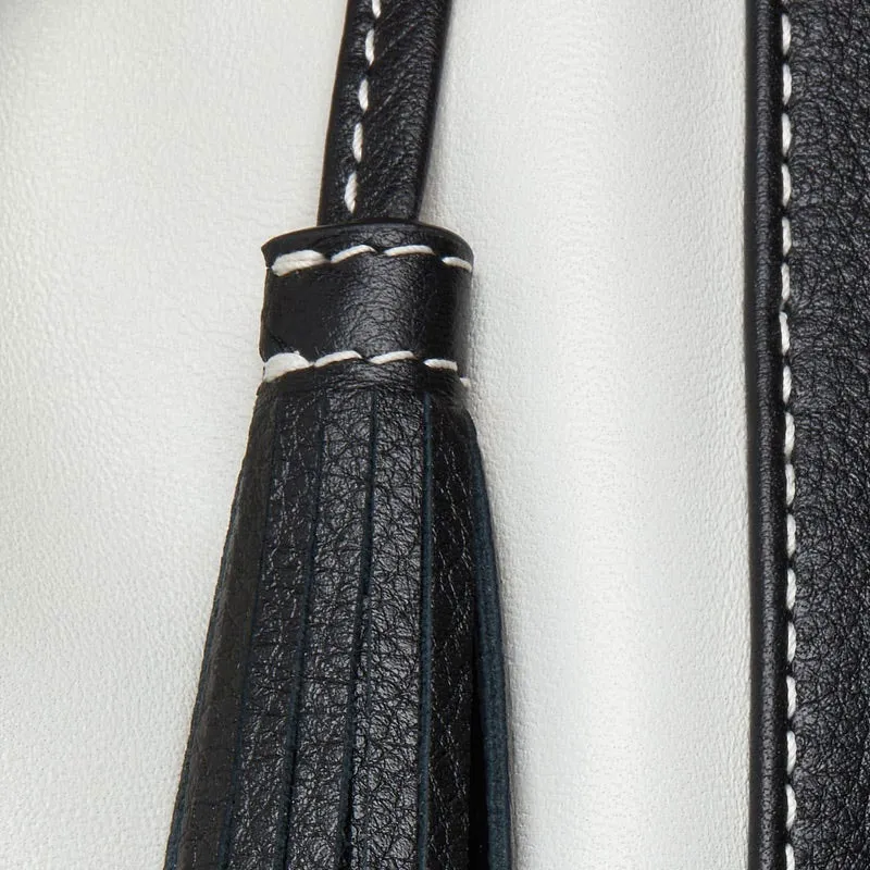 Strathberry Smooth Calf Leather Handbag Shoulder Bag Women's White/Green/Black-4