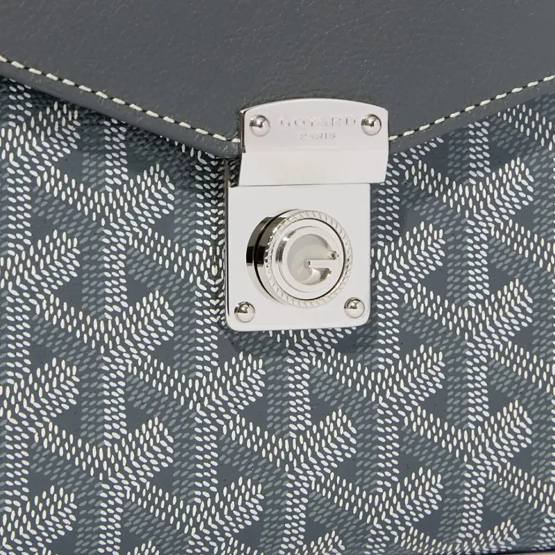 GOYARD Canvas With Calfskin Shoulder Bag Crossbody Bag Unisex Gray-5