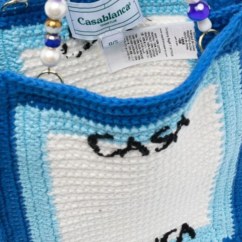 CASABLANCA Tennis Club Crochet-knit Tote Bag-2