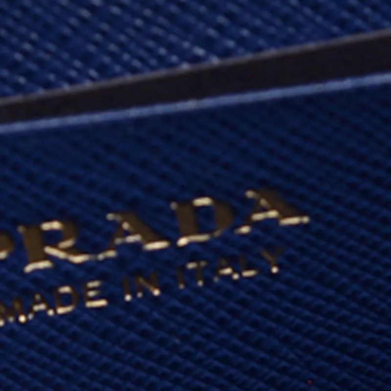 PRADA Calfskin Wallet Women's Blue-5