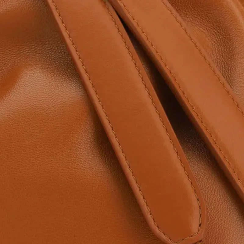 JIL SANDER Calfskin Shoulder Bag Trumpets Women's Brown-2