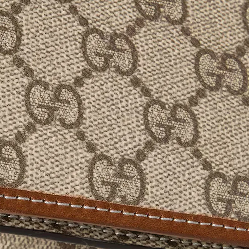 GUCCI Coated Canvas Shoulder Bag Extra Mini Unisex Beige & Dark Brown-6