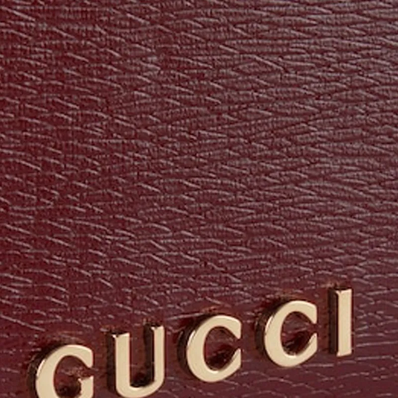 GUCCI Leather One Shoulder Wallet Unisex Red-2