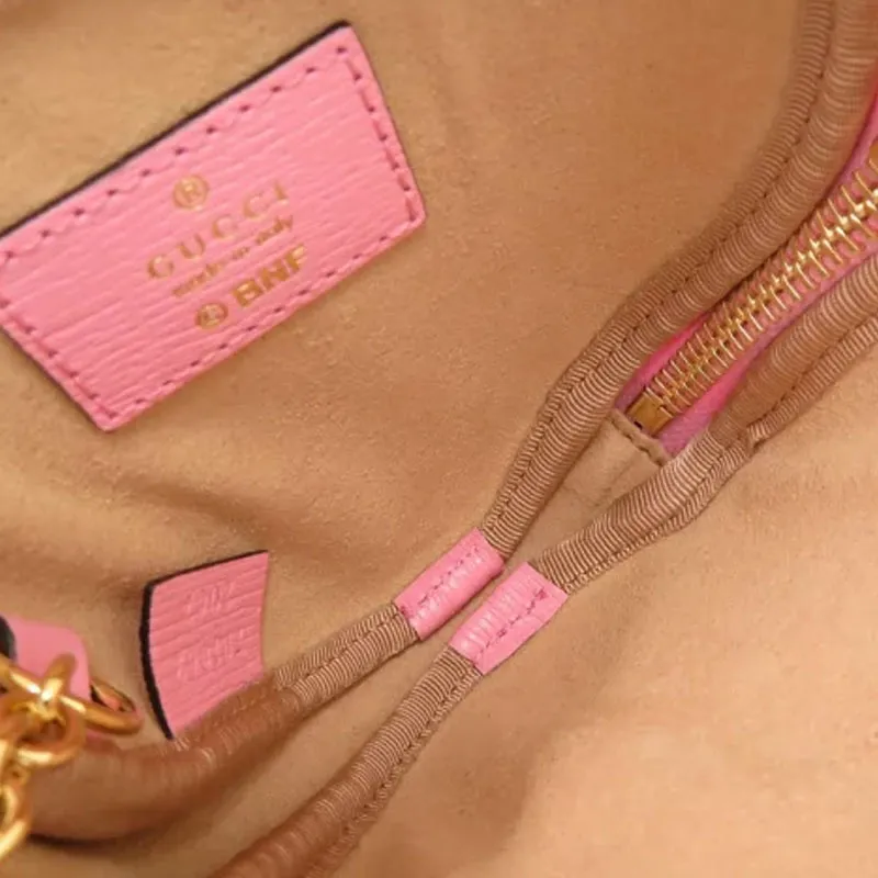 GUCCI Bananya Collaboration Leather Coin Purse Women's Pink-2