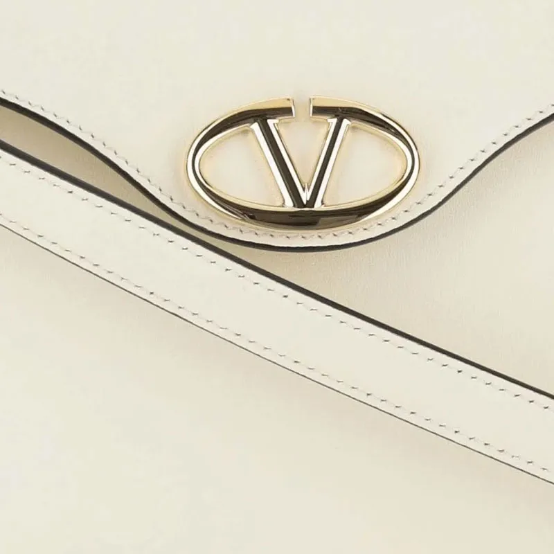 Valentino GARAVANIVlogo Calfskin Shoulder Bag, Crossbody Bag Women's White-3