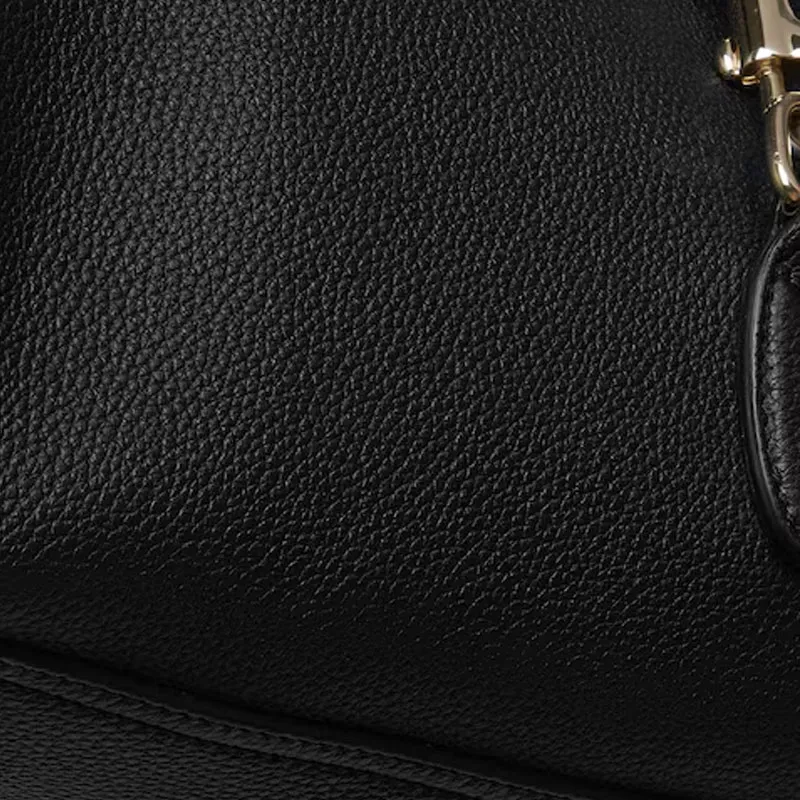 GUCCI Grained Leather Tote Bag Shopping Bag Handbag Medium Size Women's Black-8