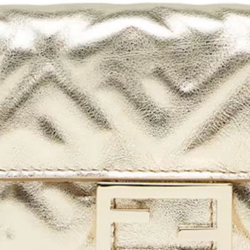 FENDI Calfskin Wallet Women's Champagne-4