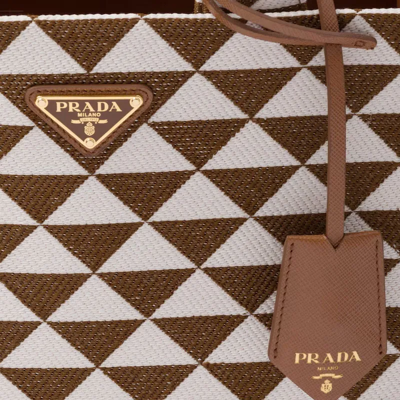 PRADA Leather Handbag Shoulder Bag Crossbody Bag Small Size Women's Tobacco Pink Chalk White-4