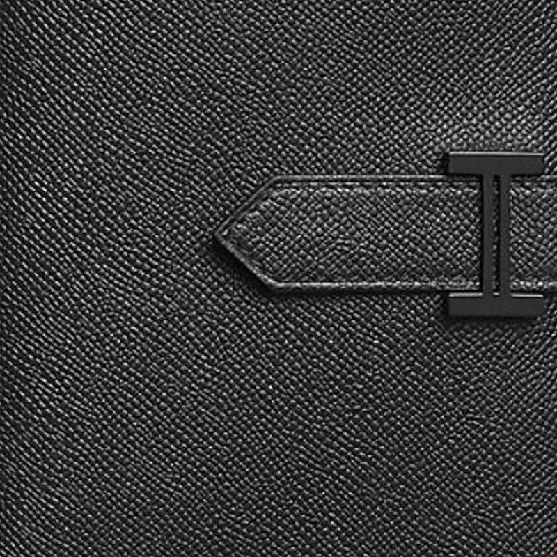 HERMES Madame Calfskin Wallet Women's 89 Noir Black-2