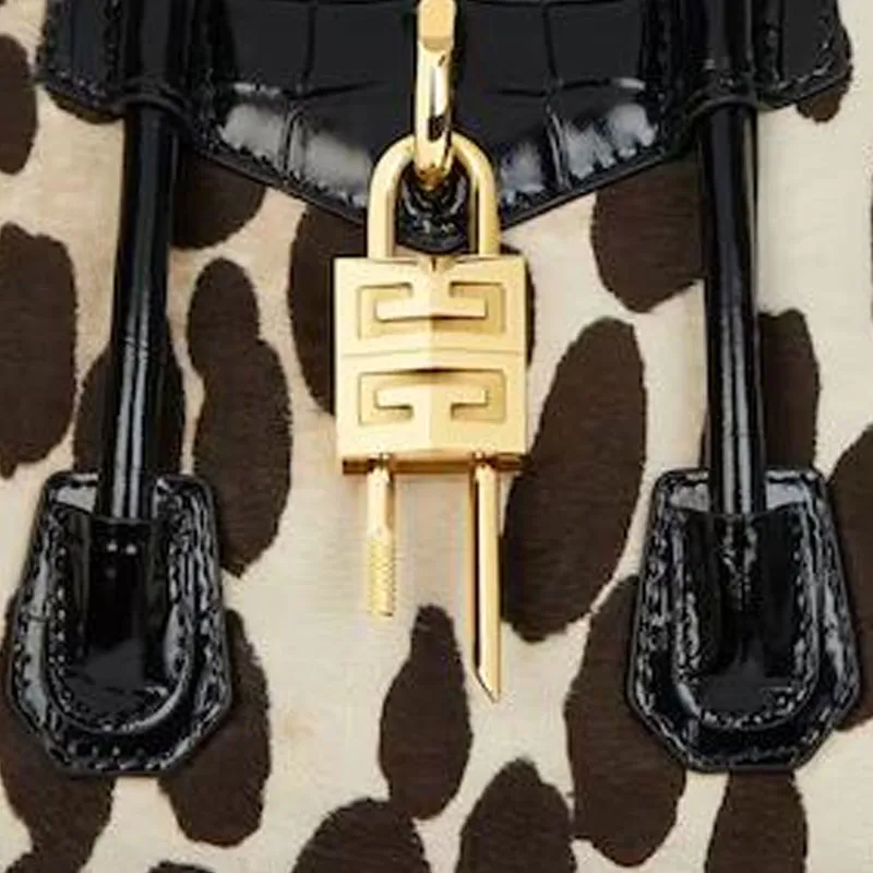 Givenchy Calfskin Handbag Mini Women's Black & Beige-5