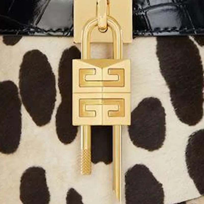 Givenchy Calfskin Handbag Women's Black & Beige-5