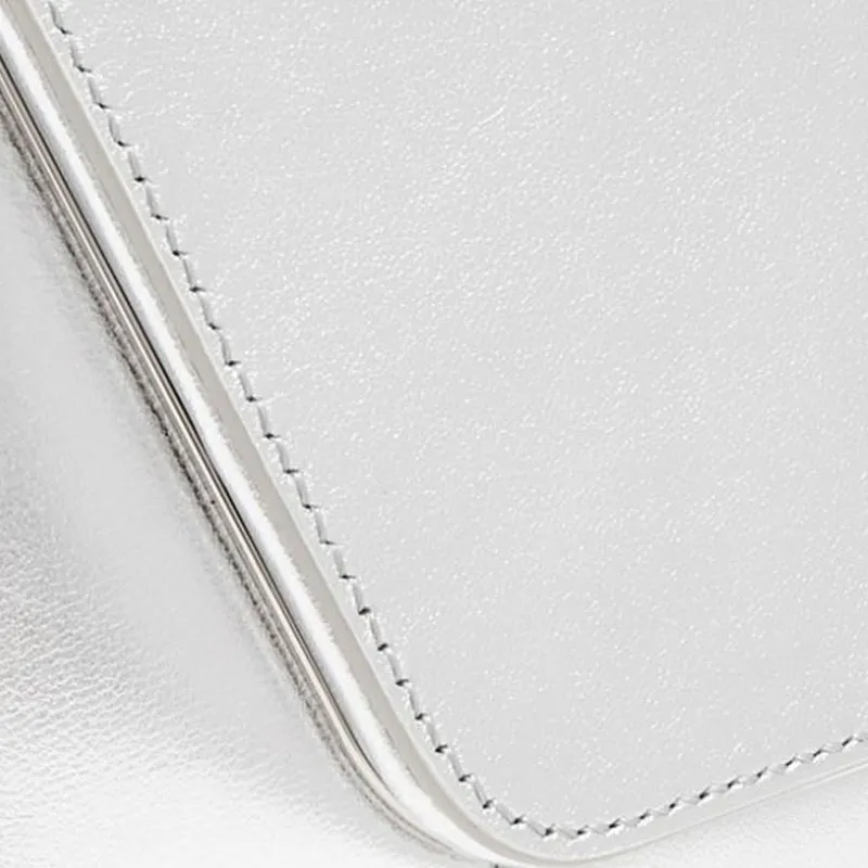 AMINA MUADDI Calfskin Shoulder Bag Women's Silver-2