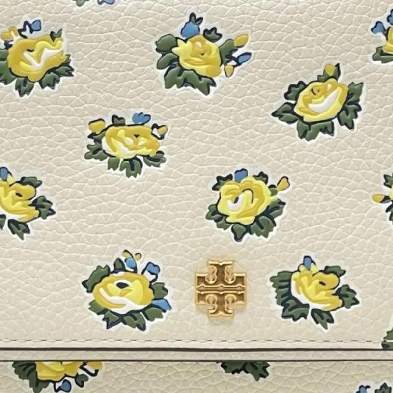 TORY BURCH Leather Suede Bonded Shoulder Bag Crossbody Bag Small Size Women's White & Multicolor-4