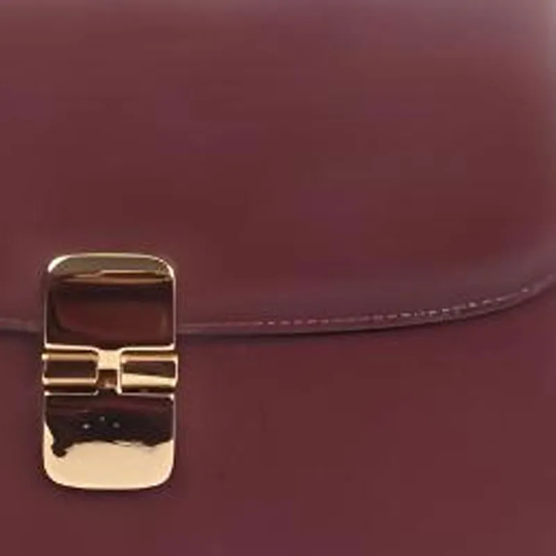 A.P.C Cow Leather Shoulder Bag, Crossbody Bag Regular Women's Burgundy-4