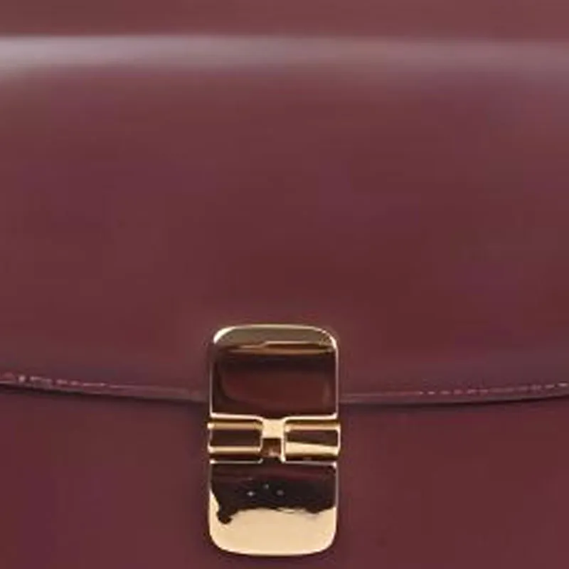 A.P.C Cow Leather Shoulder Bag, Crossbody Bag Regular Women's Burgundy-3