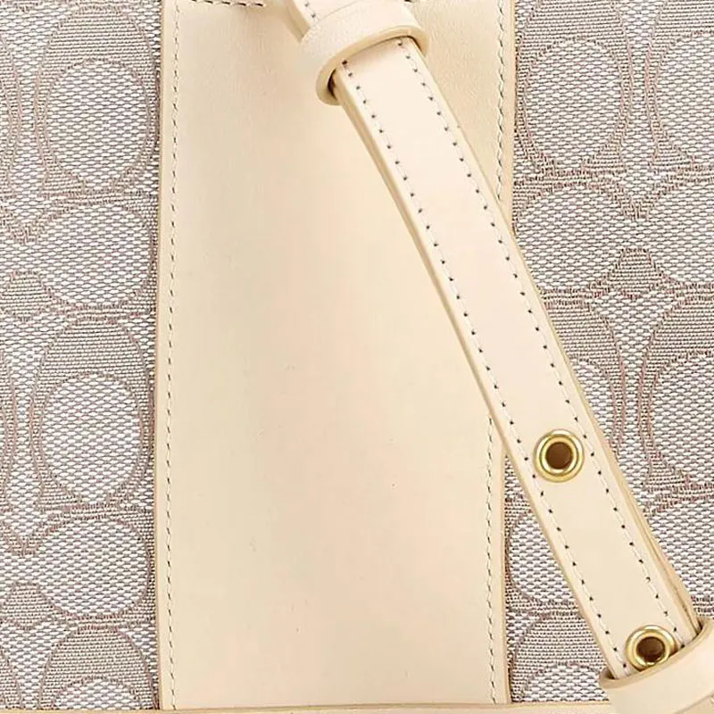 COACH Swinger Jacquard Fabric With Leather Shoulder Bag Handbag Crossbody Bag Medium Size Women's White/Gray-3