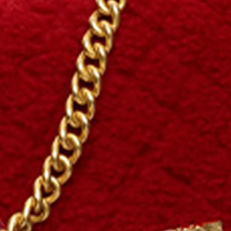 CHANEL 22K Autumn And Winter Wool Boy Saddle Bag, Crescent Bag, Crossbody Bag Women's Red-3