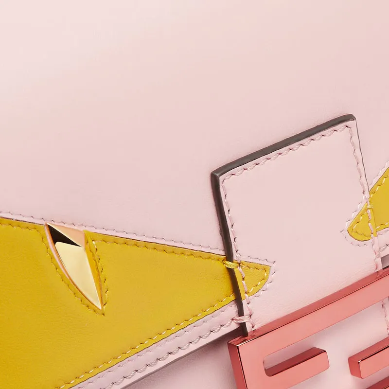 FENDI Calfskin Handbag Medium Size Women's Pink-4