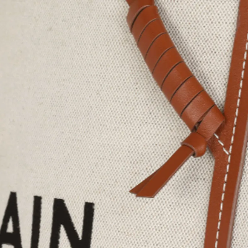 BALMAIN Cotton Handbag Women's Light Umber-4