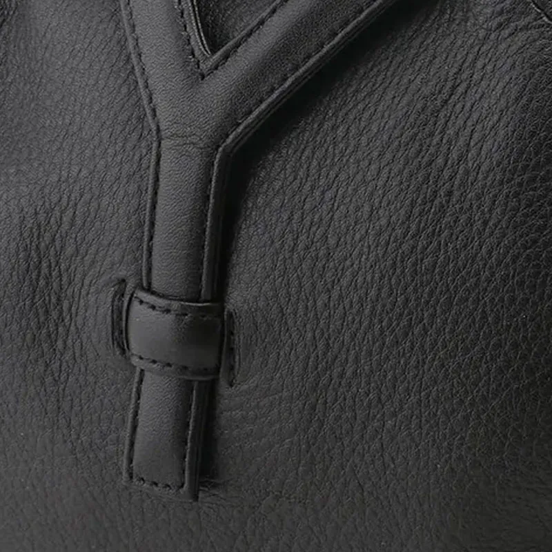 Yohji Yamamoto Cow Leather Backpack Unisex Black-5