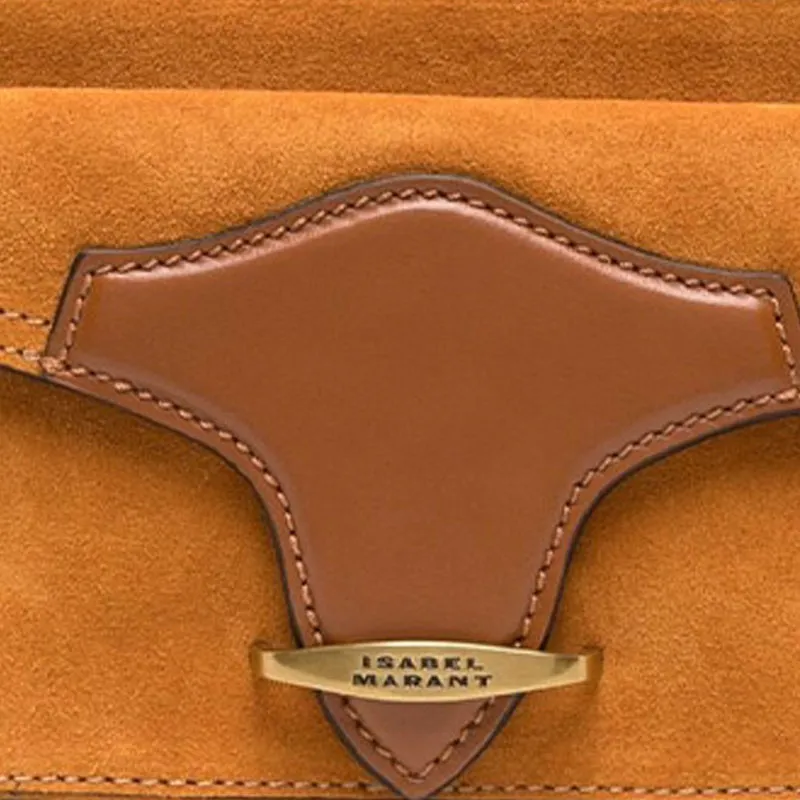 ISABEL MARANT Suede Patchwork Cow Leather Crossbody Bag Shoulder Bag Regular Women's Brown-4