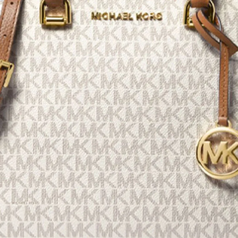 MICHAEL KORS Maxine Leather Dome Bag Handbag Shoulder Bag Crossbody Bag Medium Size Women's Vanilla White-3