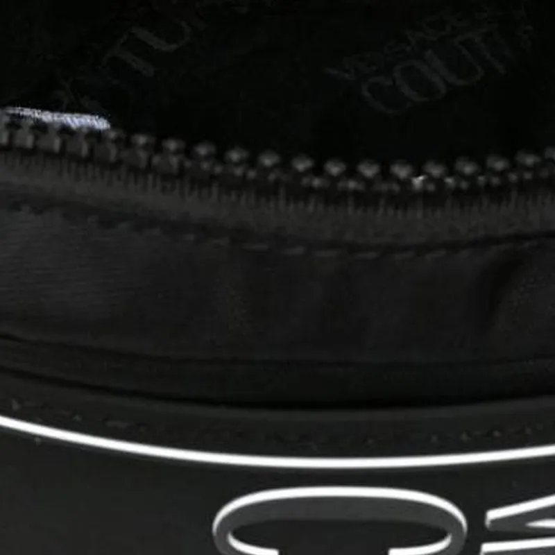 VERSACE JEANS COUTURE Polyamide Shoulder Bag, Crossbody Bag Men's Black & White-4