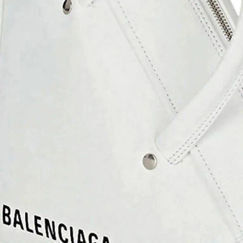 Balenciaga Leather Triangle Bag, One Shoulder Handbag Regular Women's White-4