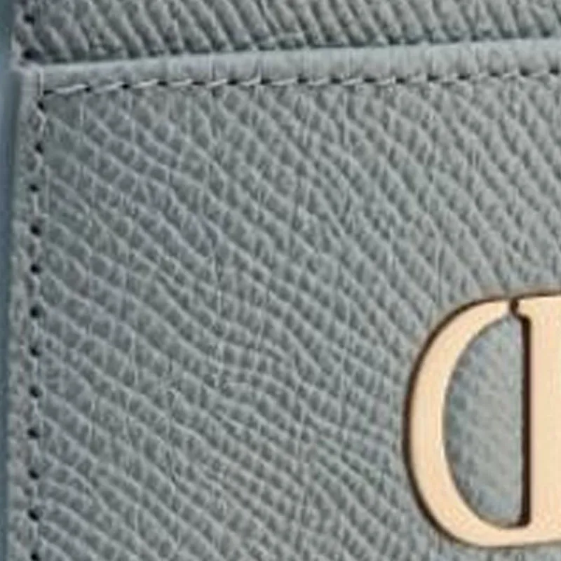 DIOR 30 Montaigne Grained Calfskin Card Clip Card Holder Women's Cloud Blue-4