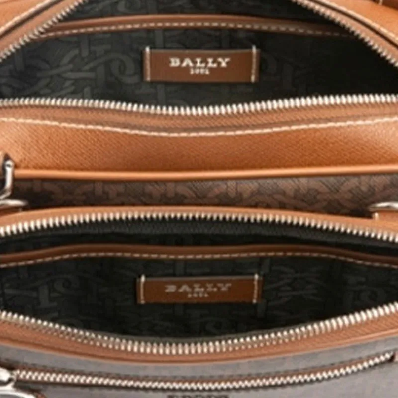 BALLY Monogram-print Zip-up Shoulder Bag-4