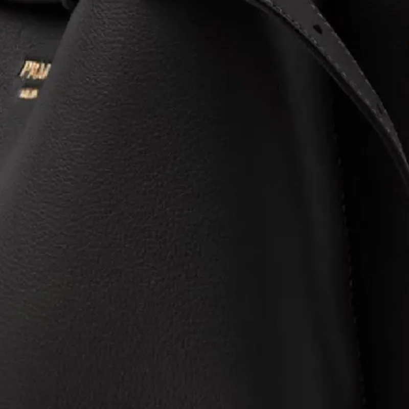 PRADA Leather Handbag Medium Size Women's Black-3