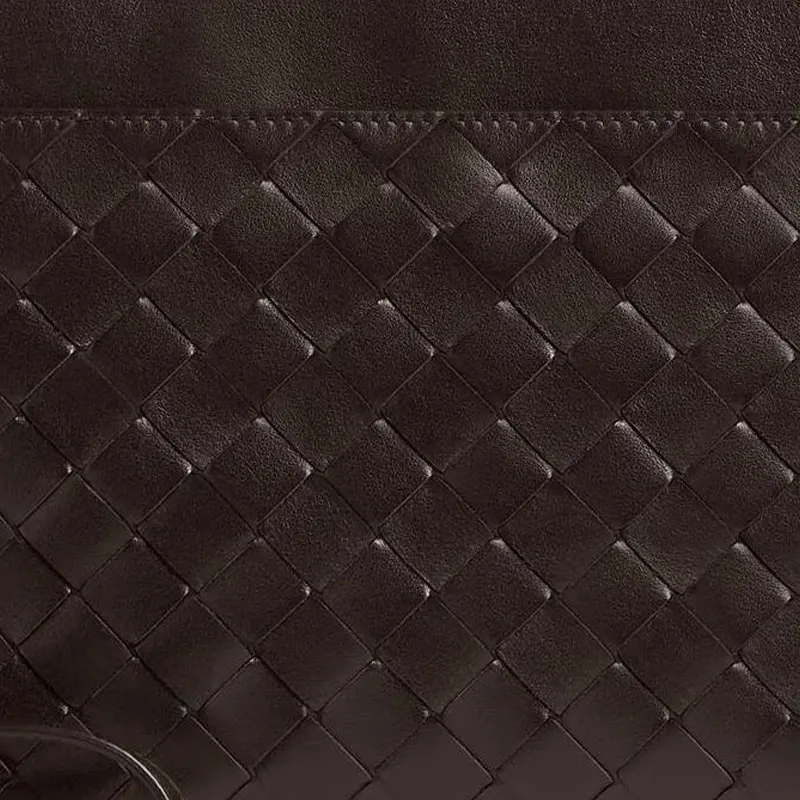 Bottega Veneta Cow Leather Clutch Men's Red Brown-4