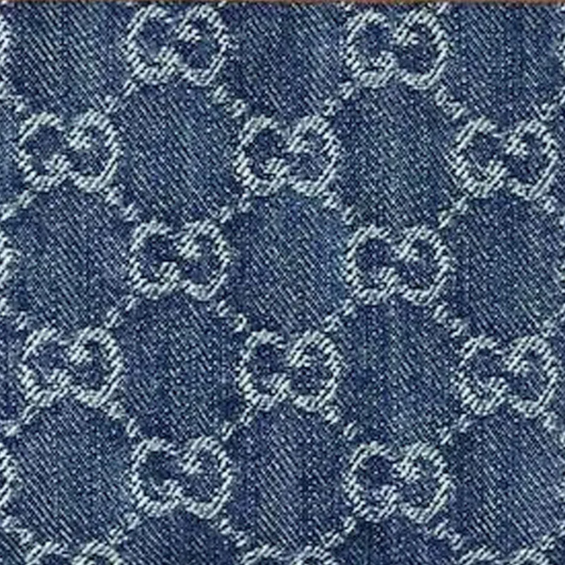 GUCCI GG Emblem Denim Fabric Wallet Women's Blue-4