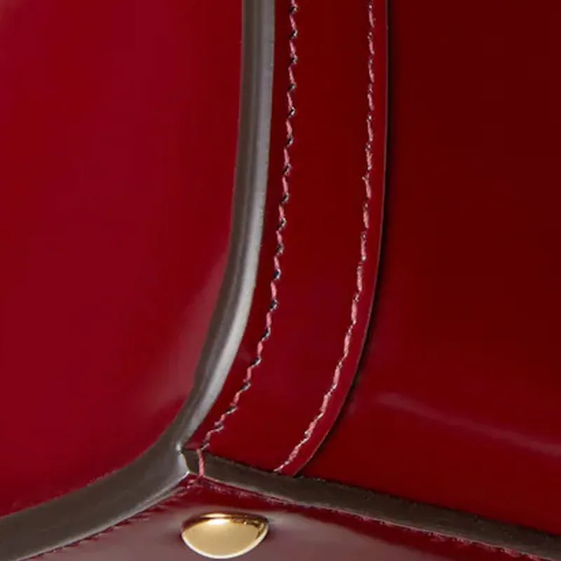 GUCCI Diana Leather Handbag Mini Women's Red-6
