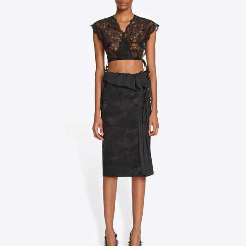 DRIES VAN NOTEN Cropped Lace Top-1