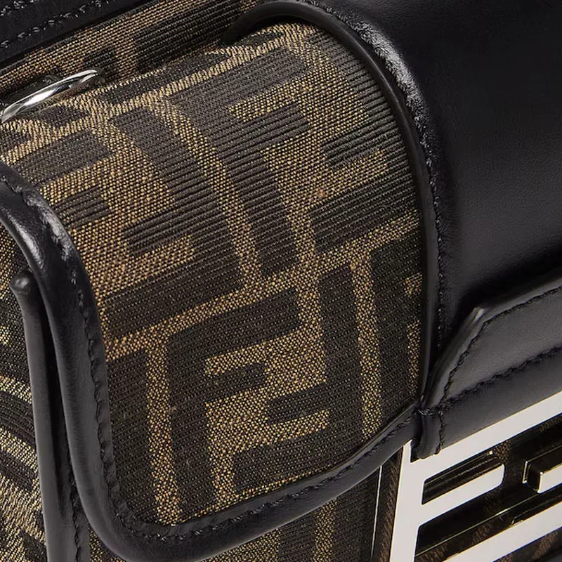 FENDI Baguette Polyester Crossbody Bag Men's Brown-5
