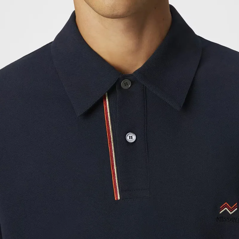 MISSONI Zigzag Embroidery And Contrasting Detail Piqué Polo Shirt-4