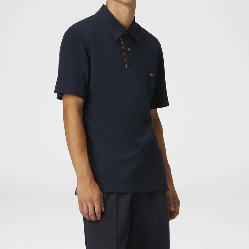 MISSONI Zigzag Embroidery And Contrasting Detail Piqué Polo Shirt-3
