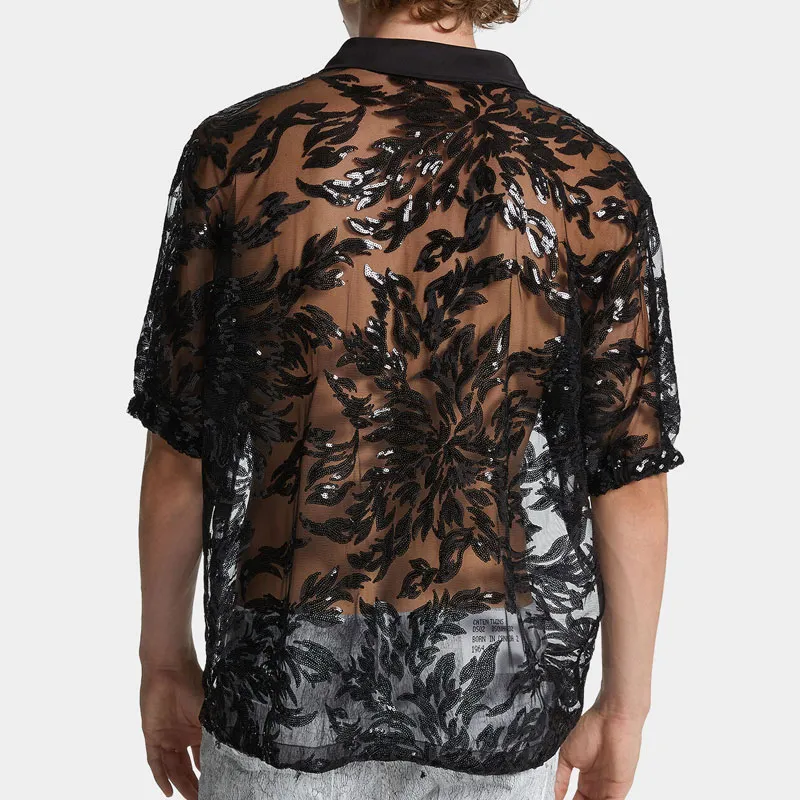 DSQUARED 2 Sequin Embroidered Short Sleeved Shirt-3