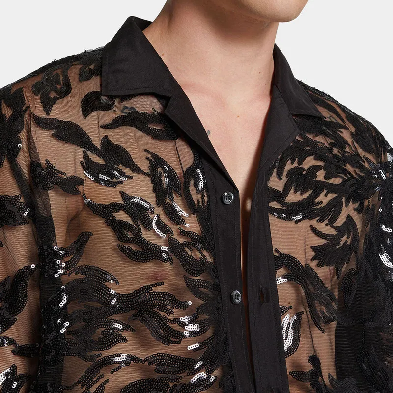 DSQUARED 2 Sequin Embroidered Short Sleeved Shirt-5