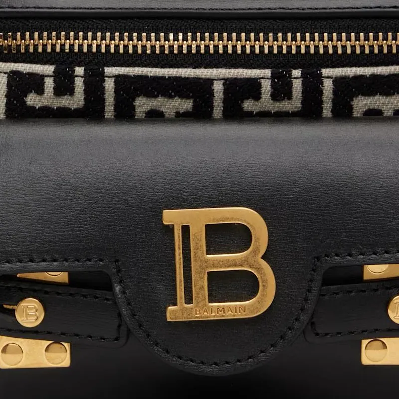 BALMAIN Cow Leather Handbag Women's Black-3