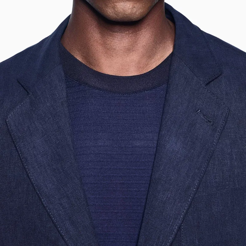 GIORGIO ARMANI Upton Line Single breasted Jacket In Linen Canvas-4