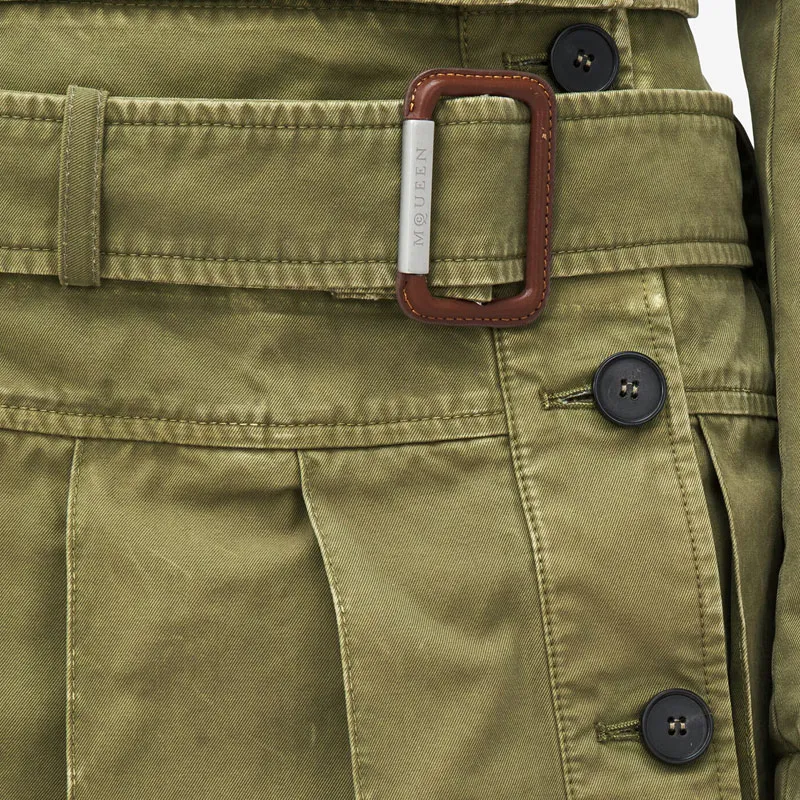 Alexander McQueen Casual Short Skirts Women's Khaki-4