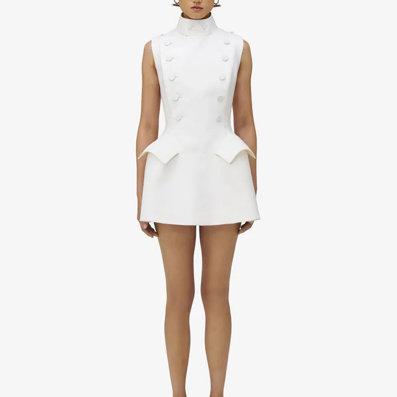 Alexander McQueen Sleeveless Dress Women's White-1