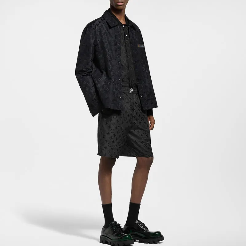 LOUIS VUITTON Monogram SS25 Spring Men's Collection Shirt Men's Black-4