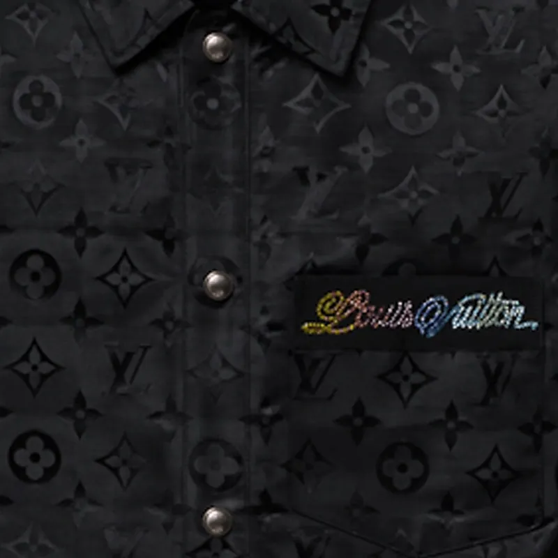 LOUIS VUITTON Monogram SS25 Spring Men's Collection Shirt Men's Black-5