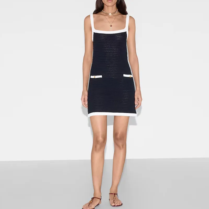GUCCI Cruise SS25 Slip Dresses Women's Dark Blue-1