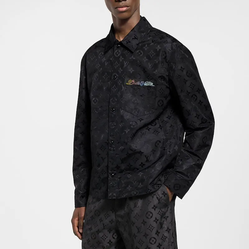 LOUIS VUITTON Monogram SS25 Spring Men's Collection Shirt Men's Black-1