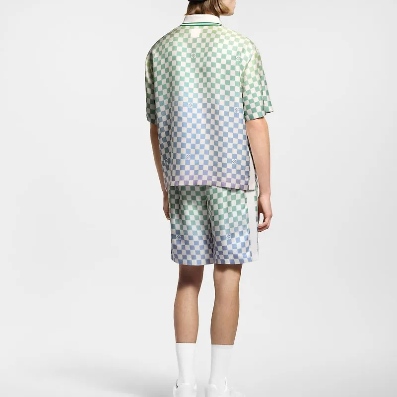 LOUIS VUITTON Damier Gradient Printed Silk Shorts-3