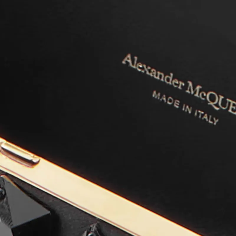 Alexander McQueen Satin Fabric Clutch Women's Black-3